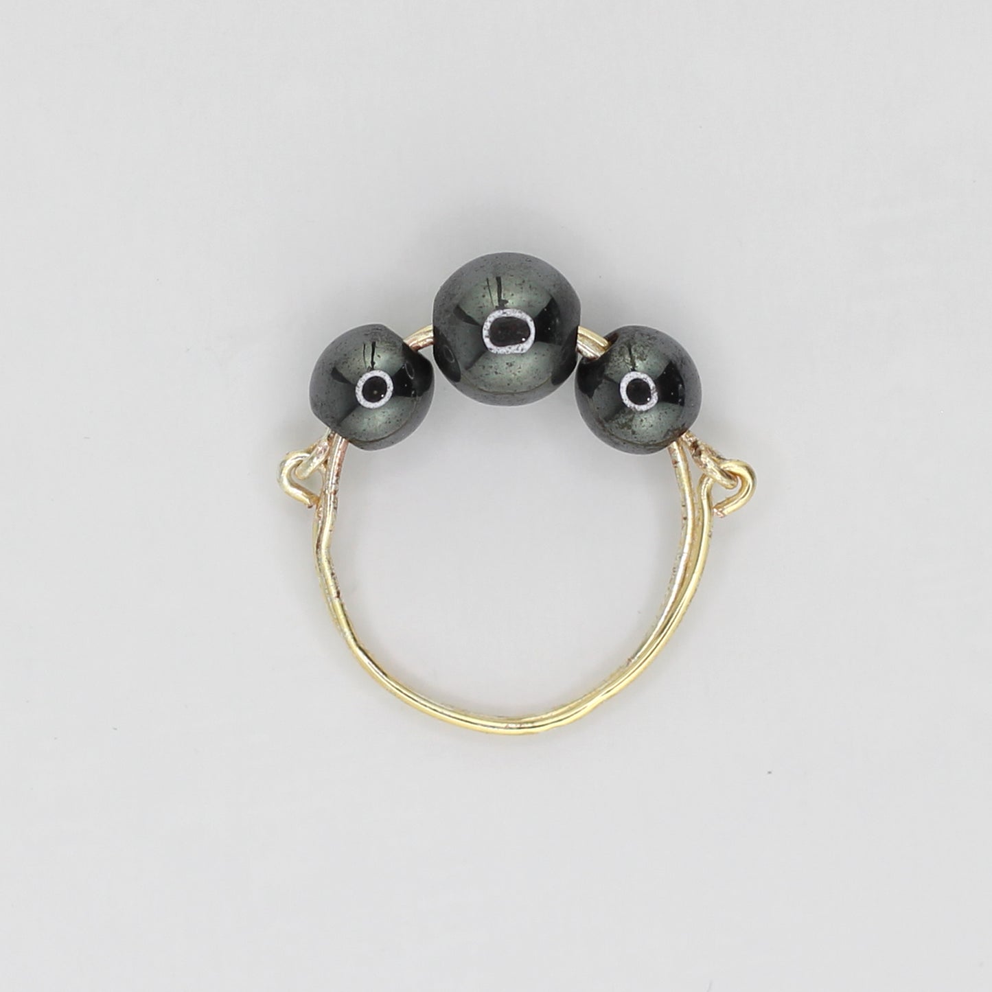 Hematite Triple Stone Ring