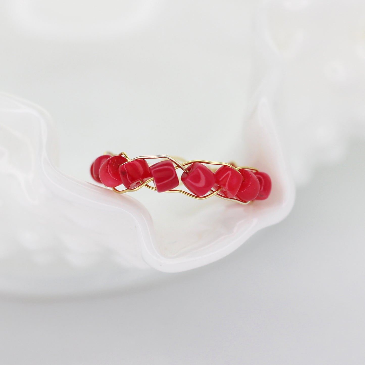 Bamboo Coral Multi Stone Ring