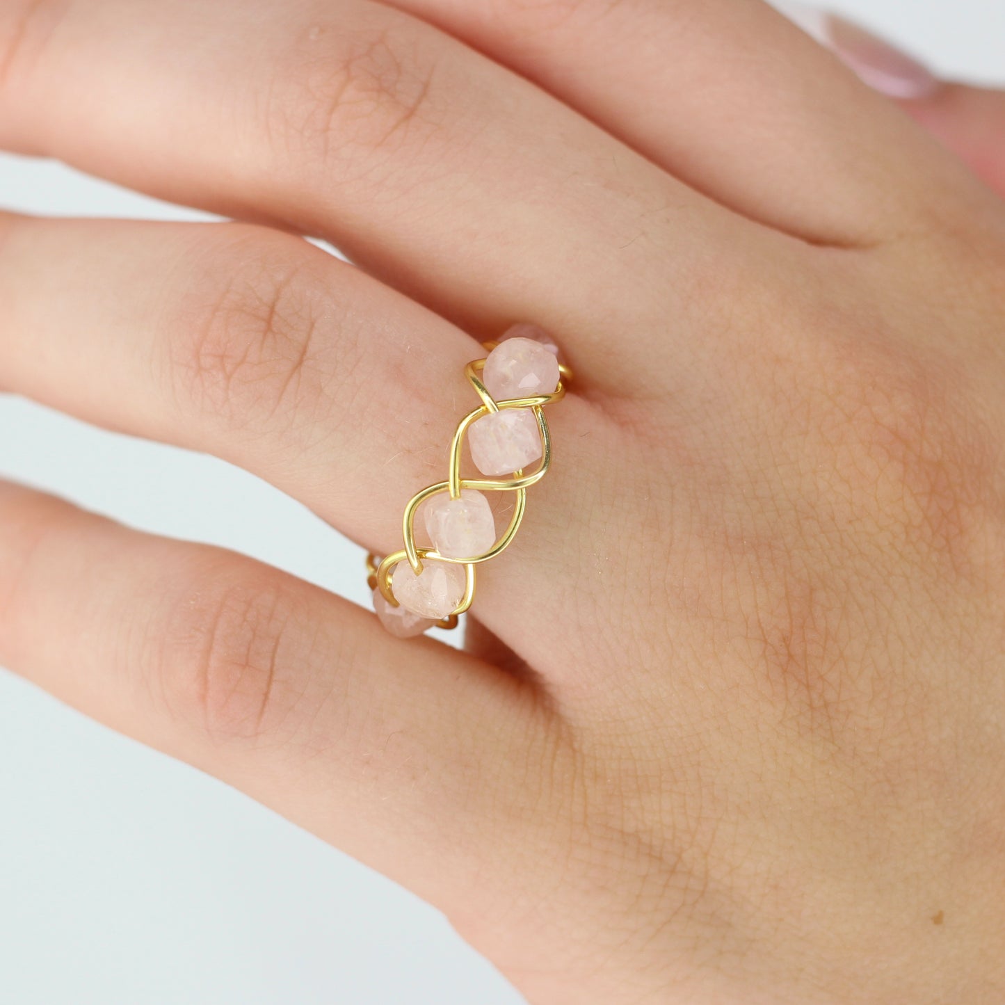 Pink Morganite Multi Stone Ring