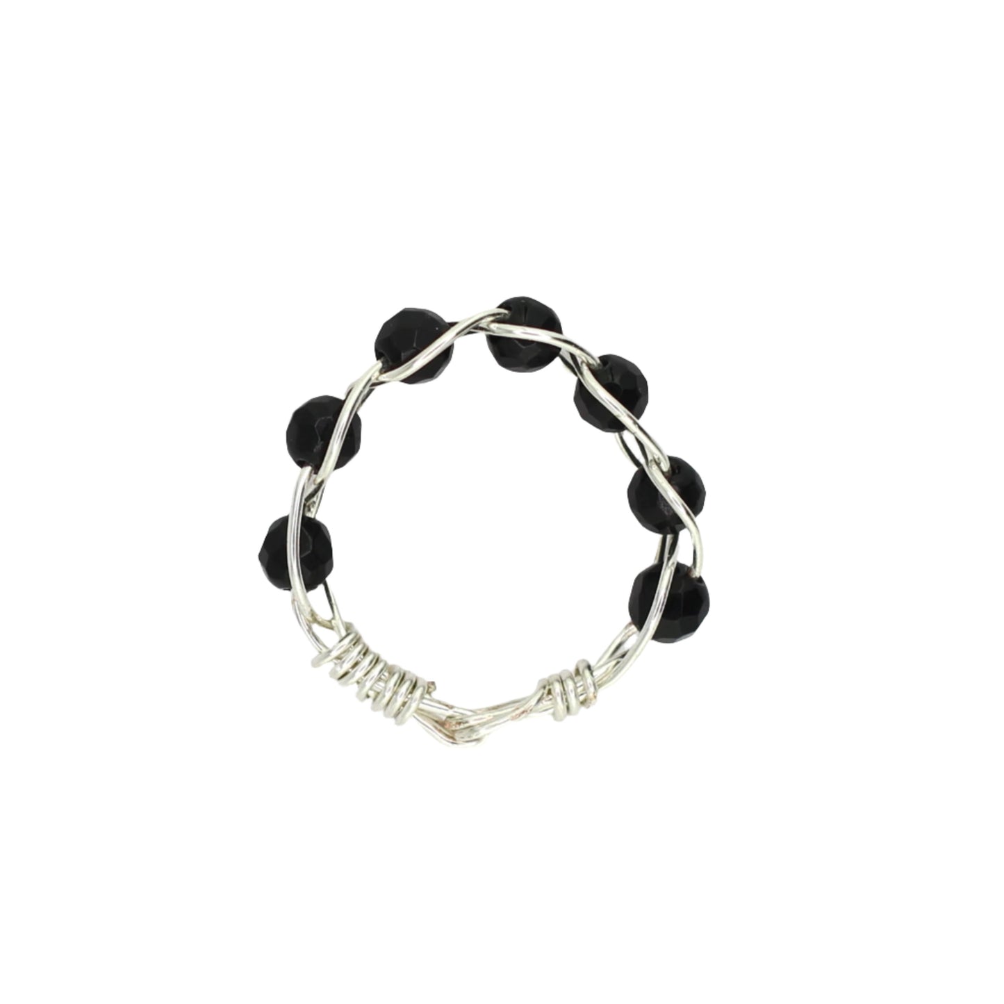 Black Onyx Multi Stone Ring - Silver