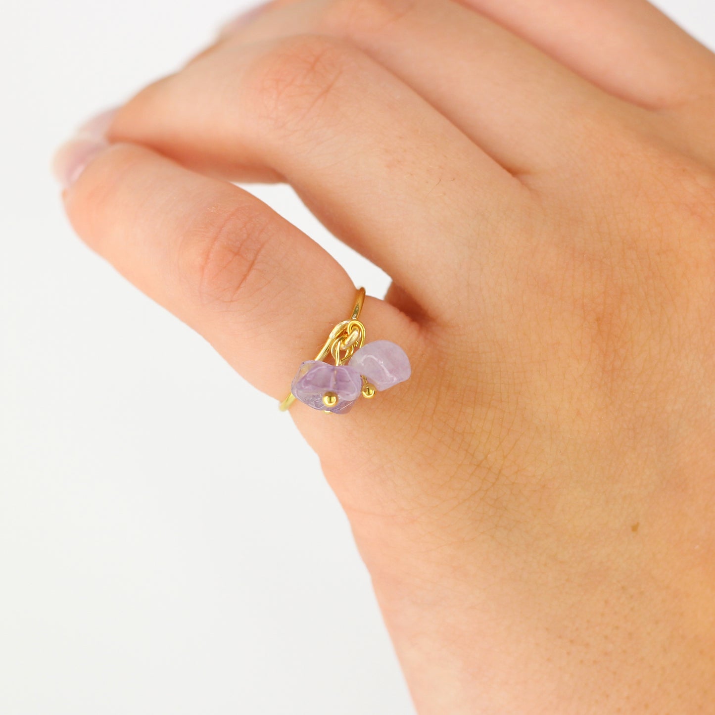 Amethyst Charm Ring