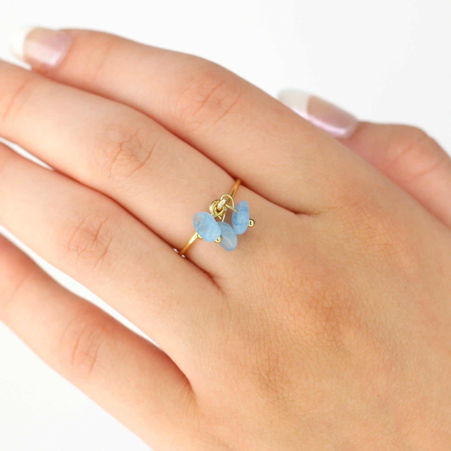 Aquamarine Charm Ring