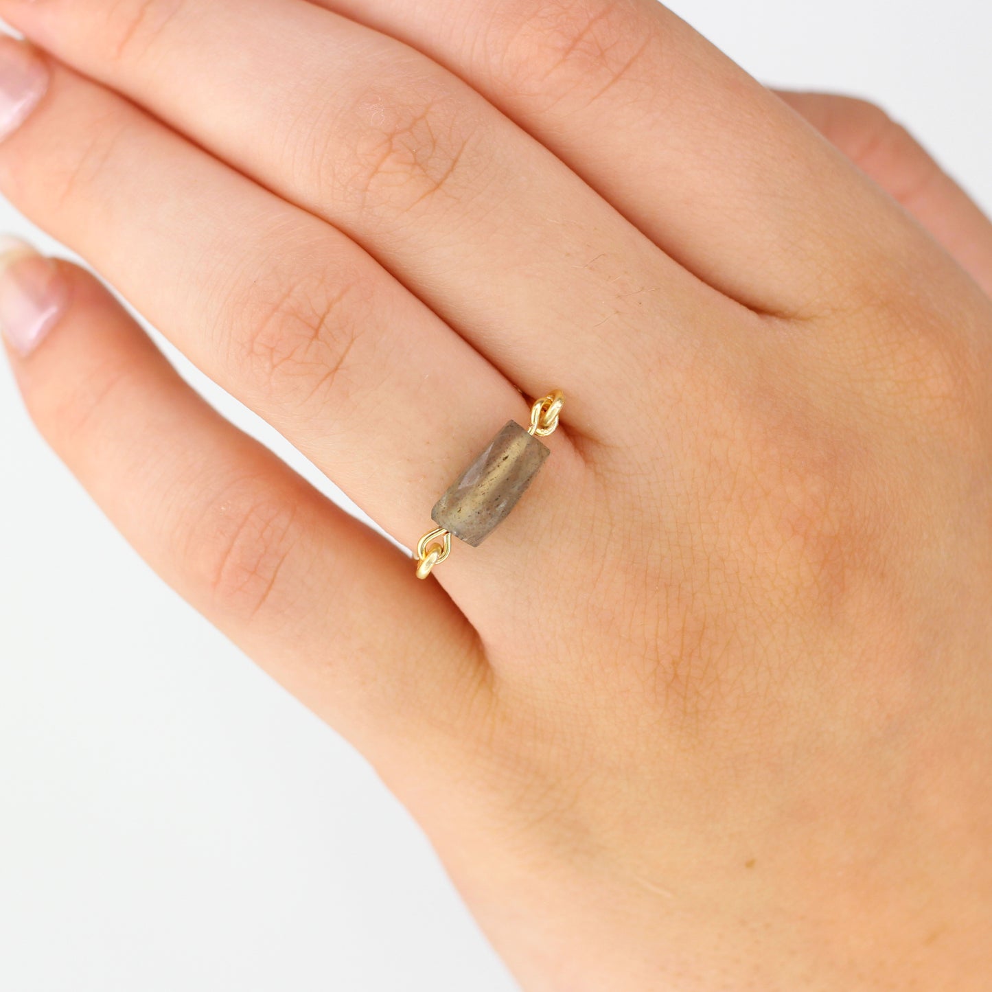 Labradorite Solitaire Ring