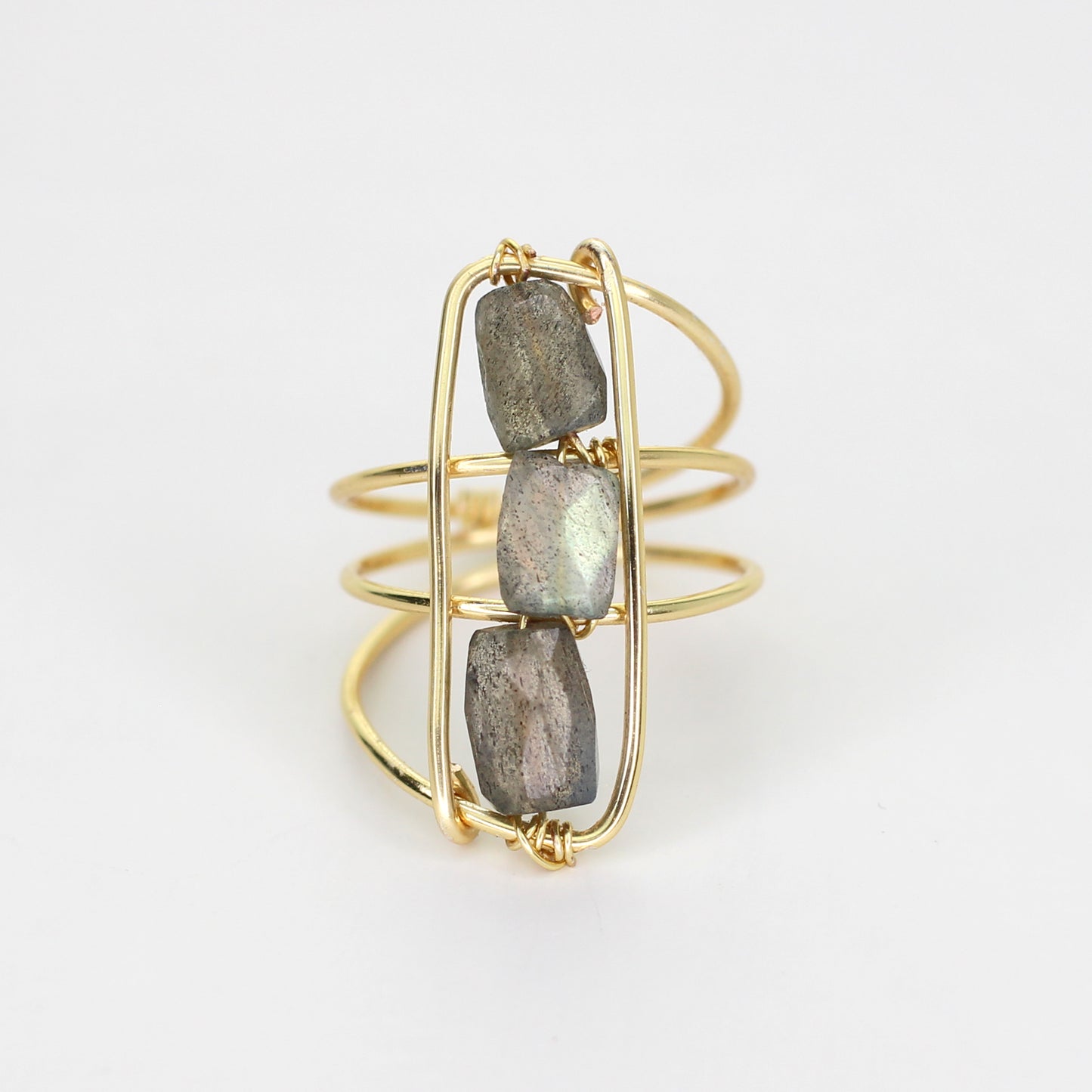 Triple Labradorite Ring