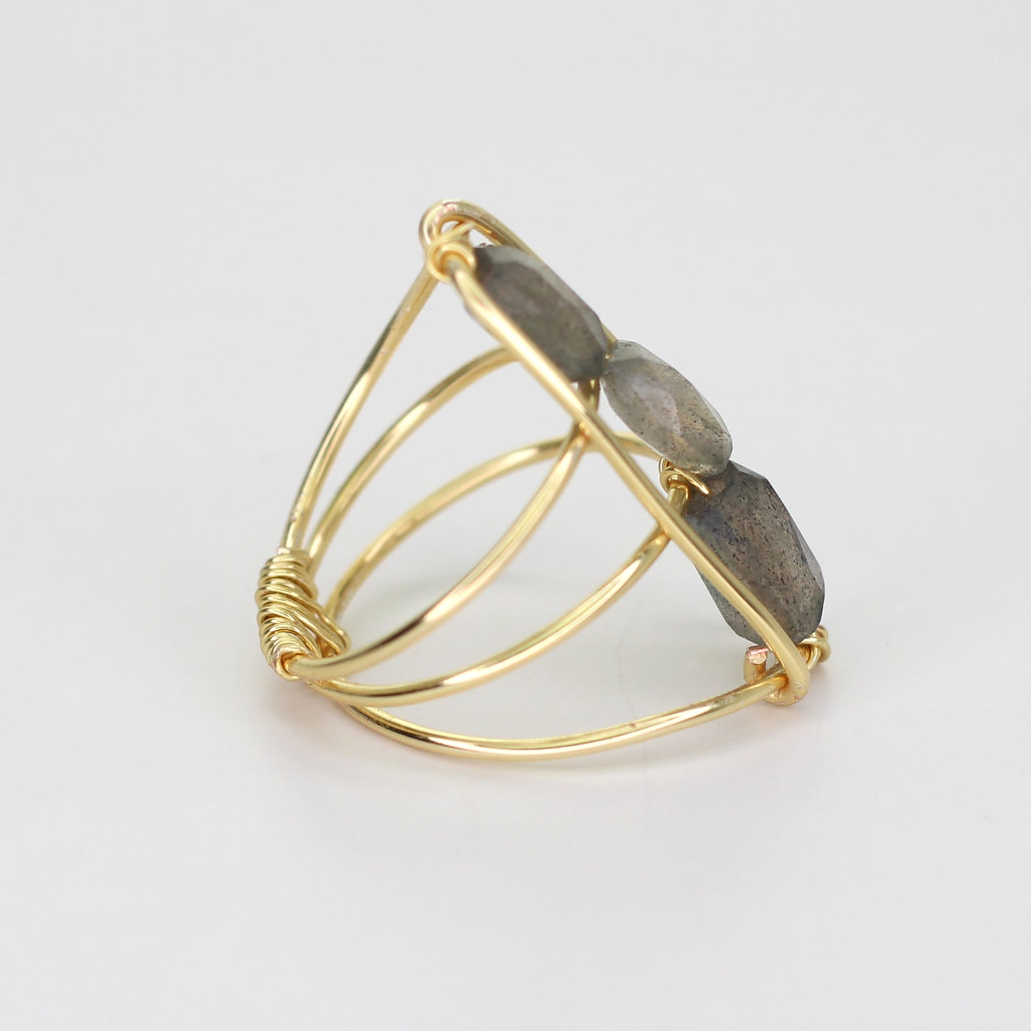 Triple Labradorite Ring