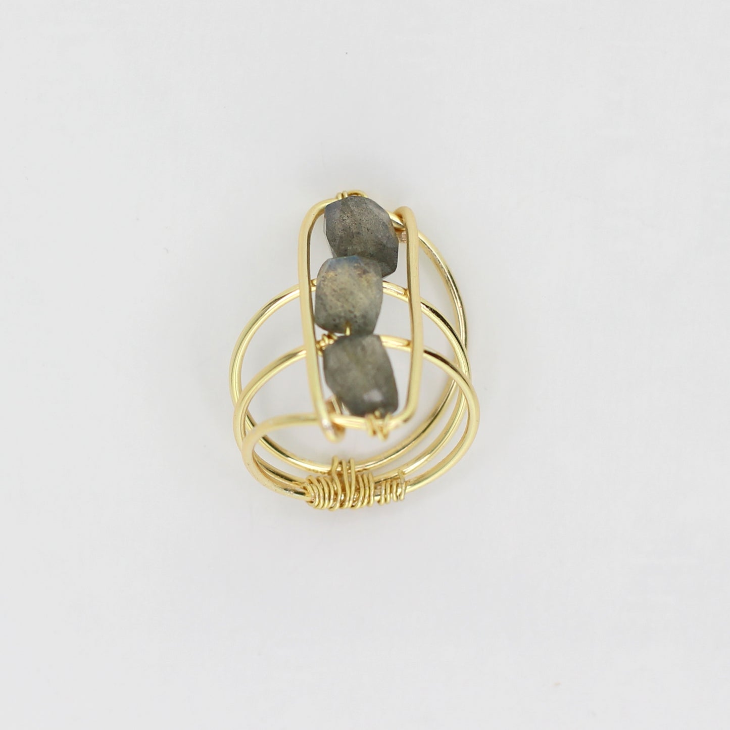 Triple Labradorite Ring