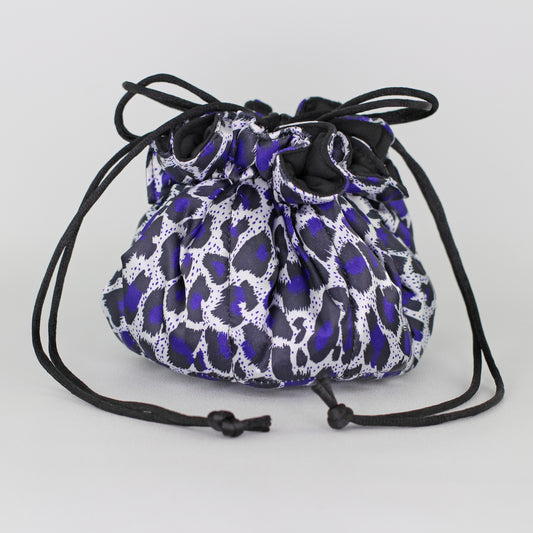 Travel Jewelry Pouch - Cheetah print purple