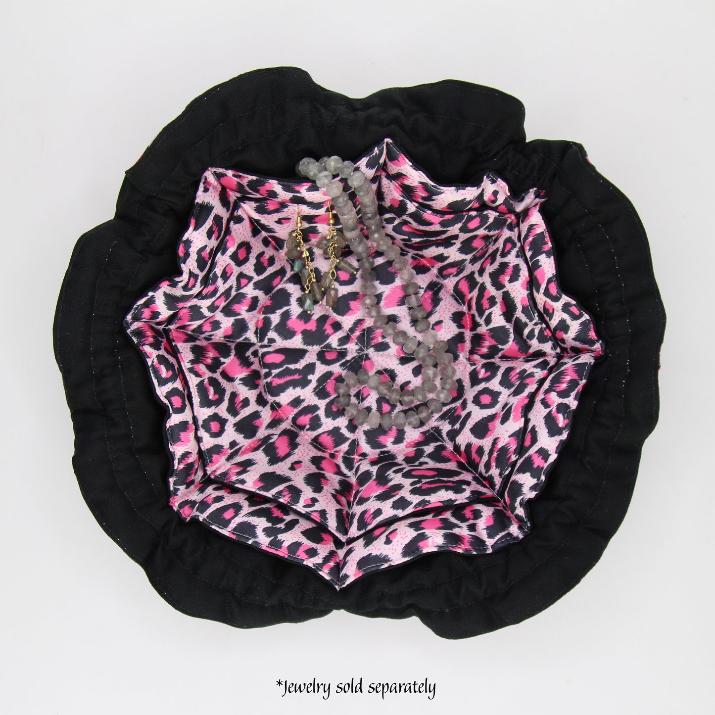 Travel Jewelry Pouch - Cheetah print pink