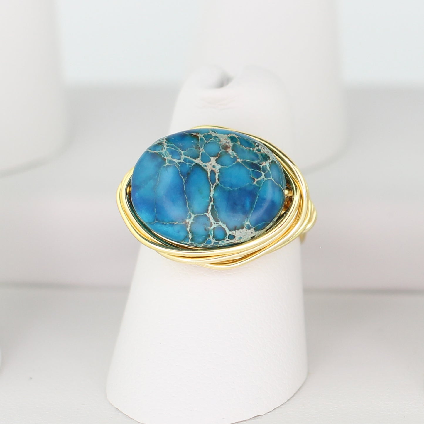 Blue Impression Jasper Statement Ring