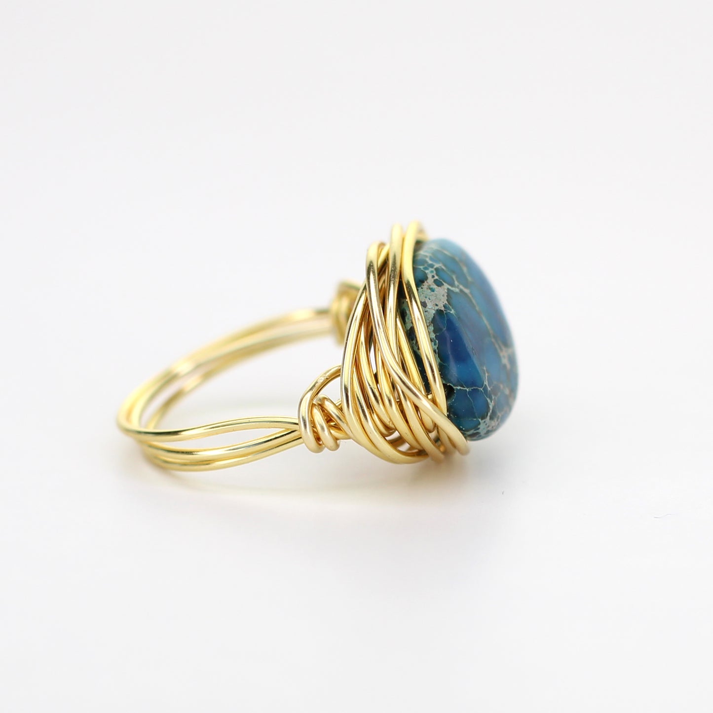 Blue Impression Jasper Statement Ring