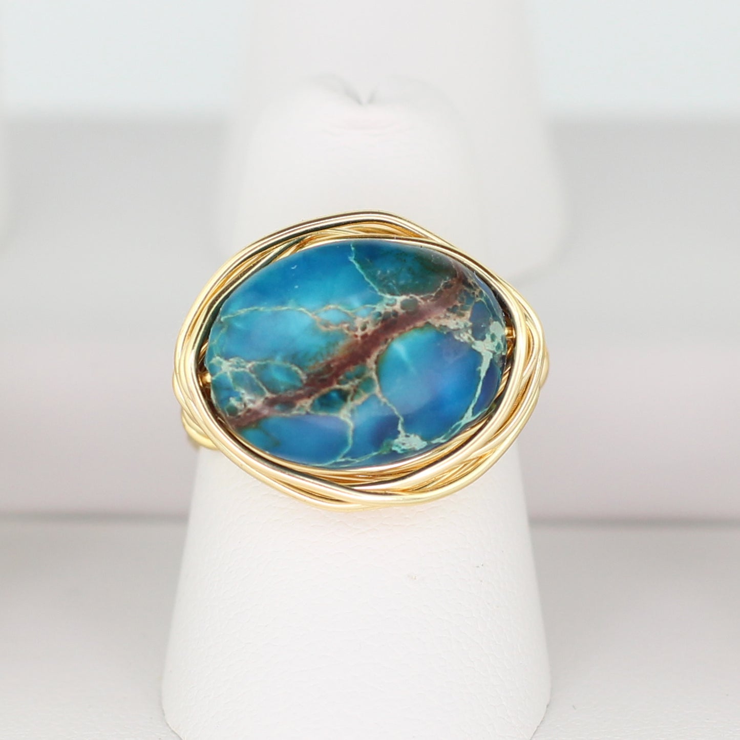 Blue Impression Jasper Statement Ring