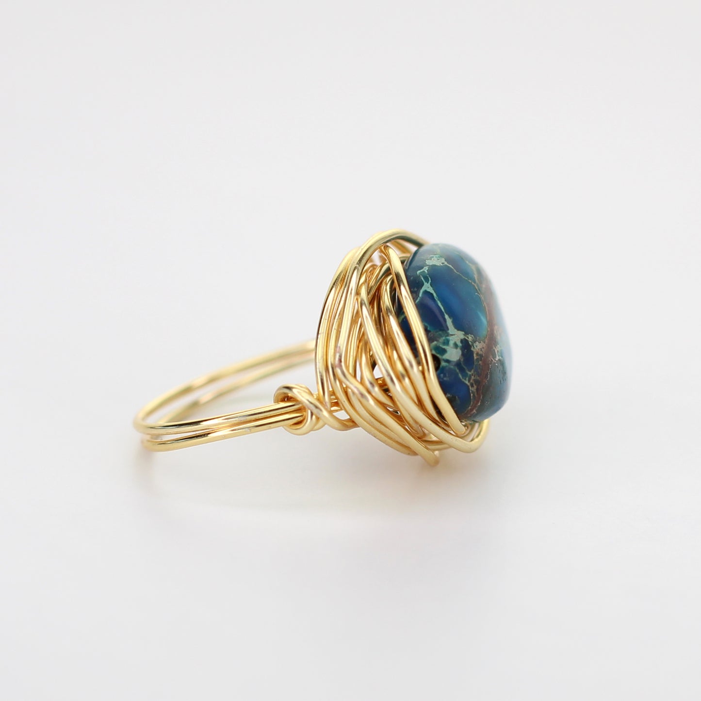 Blue Impression Jasper Statement Ring