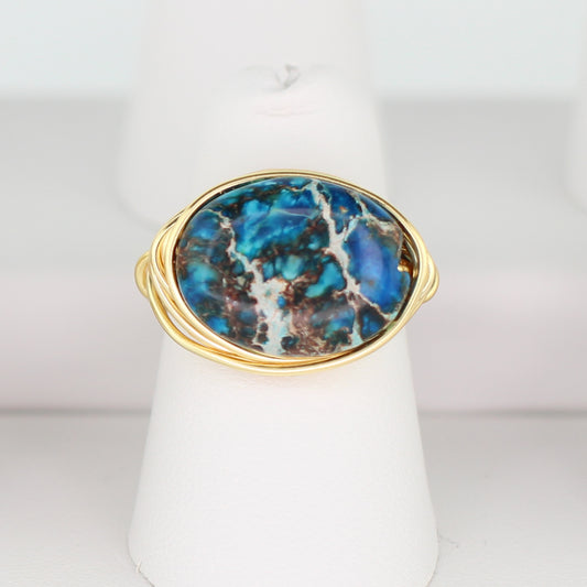 Blue Impression Jasper Statement Ring