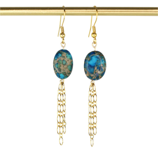 Blue Impression Jasper Earrings