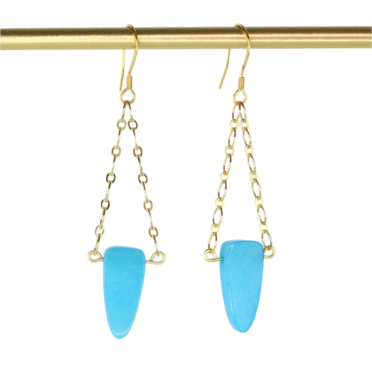 Blue Jade Chandelier Earrings