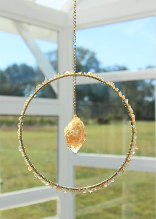 Citrine & Calcite Suncatcher