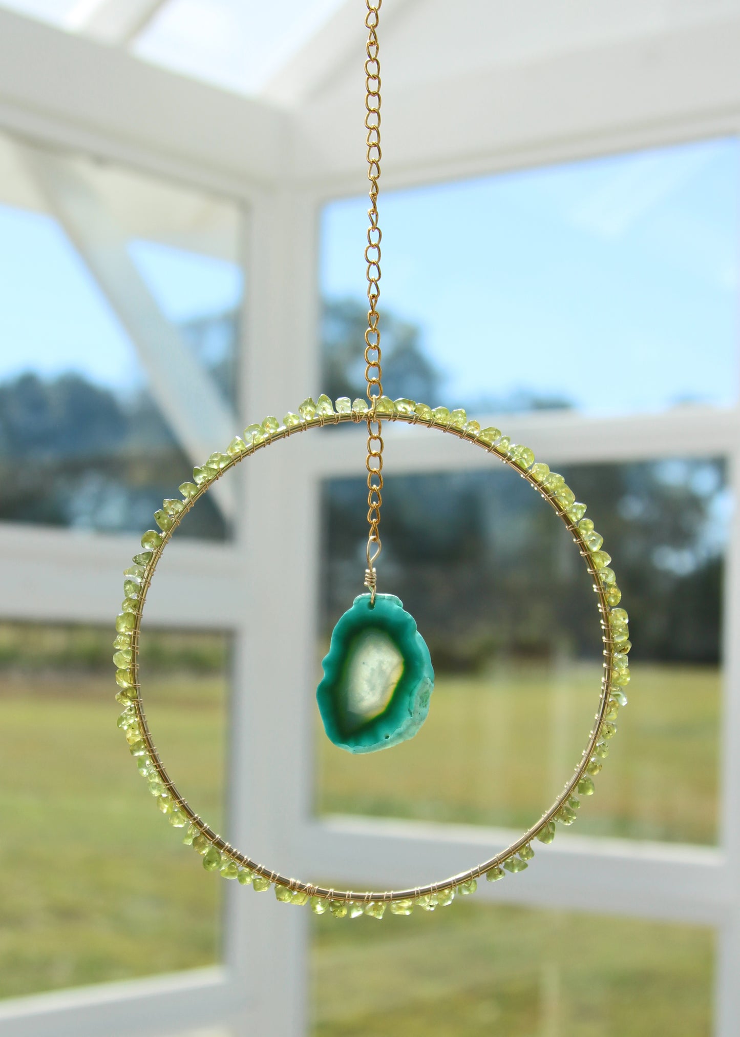 Peridot & Agate Suncatcher