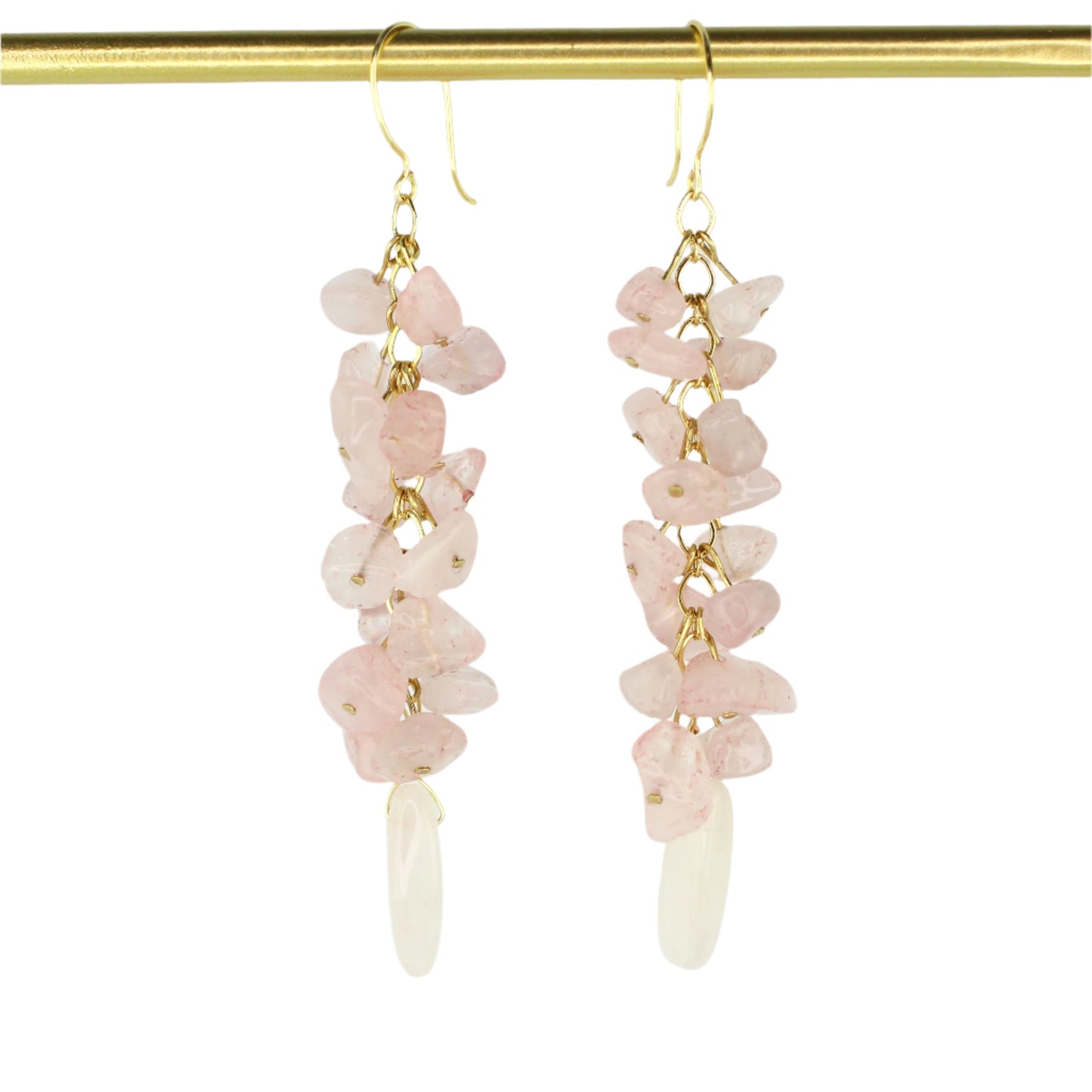 Rose Quartz Cluster Earrings