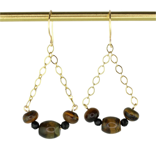 Tiger's Eye Chandelier Earrings