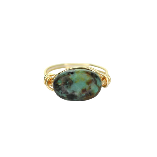 African Turquoise Statement Ring