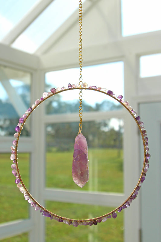 Amethyst Suncatcher - Gold