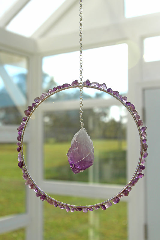 Amethyst Suncatcher - Silver