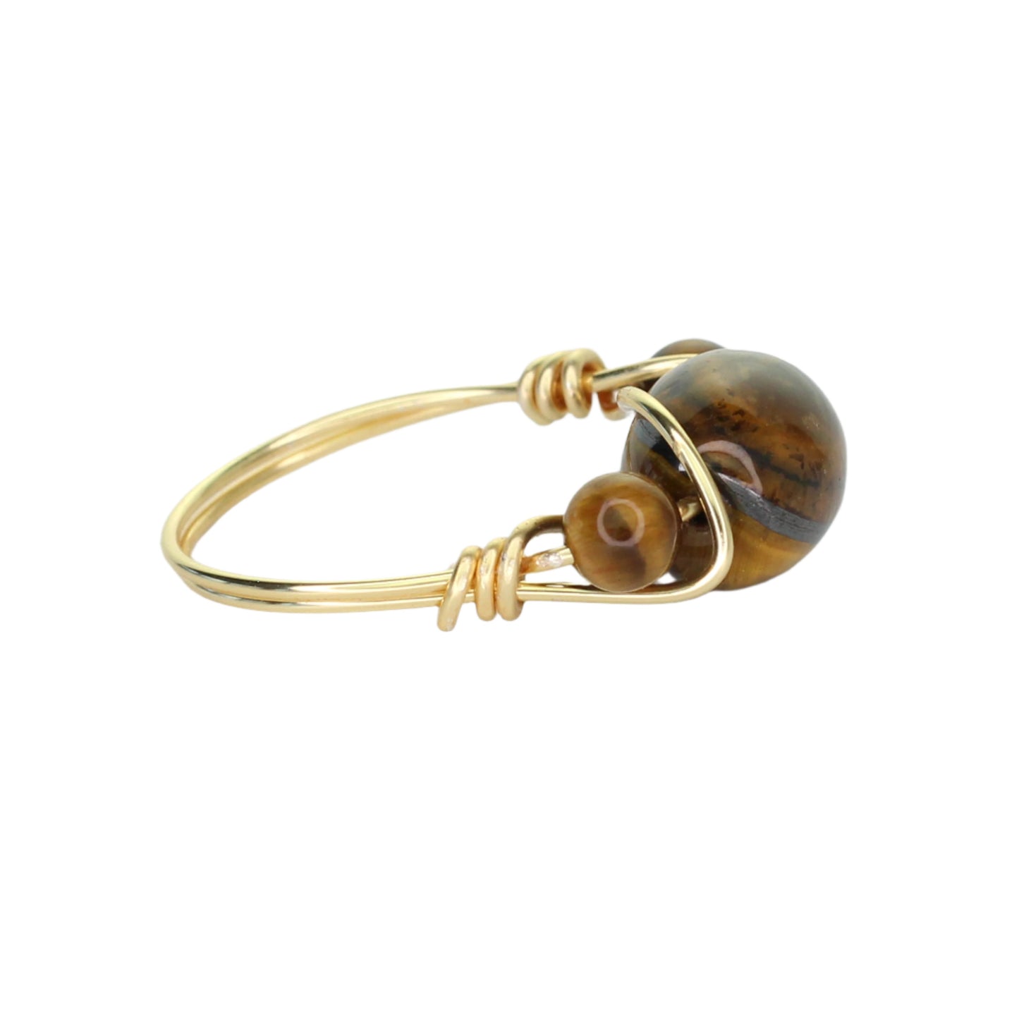 Tiger's Eye Triple Stone Ring