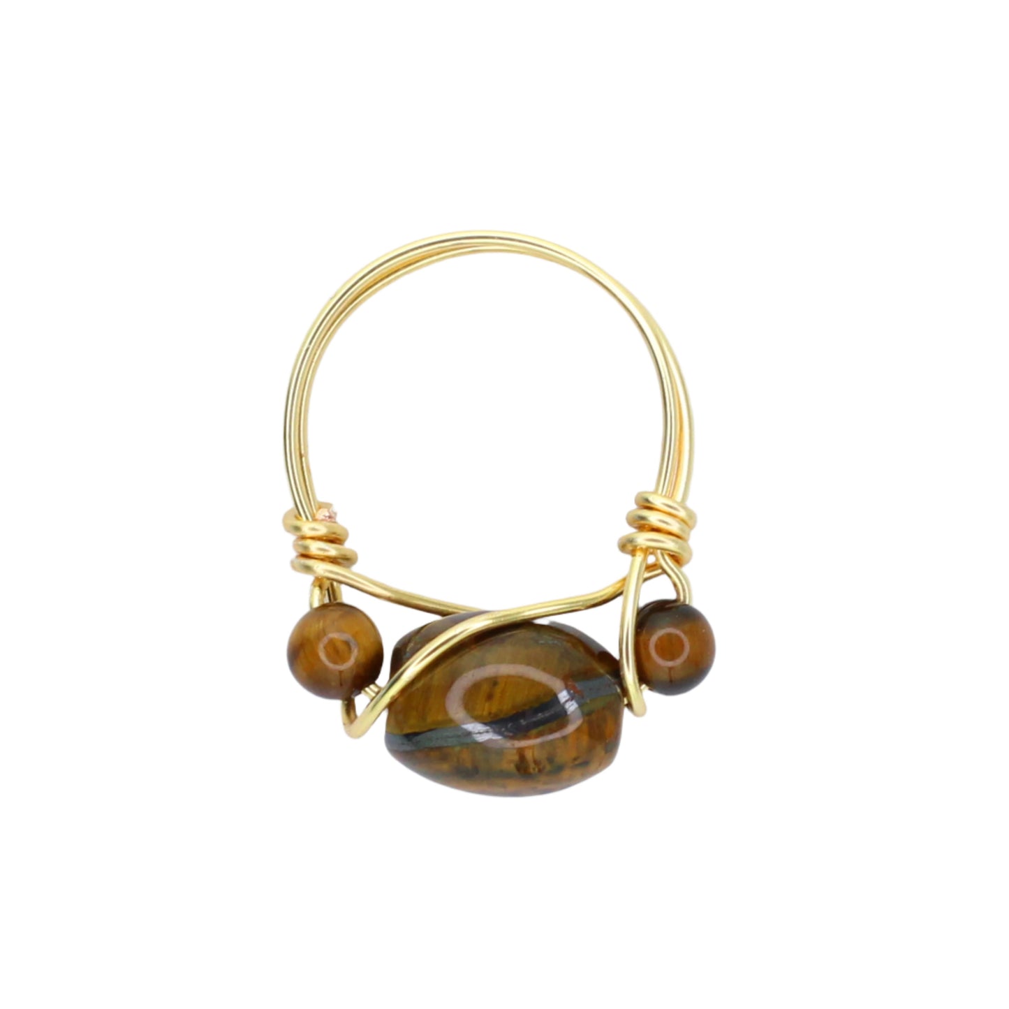 Tiger's Eye Triple Stone Ring