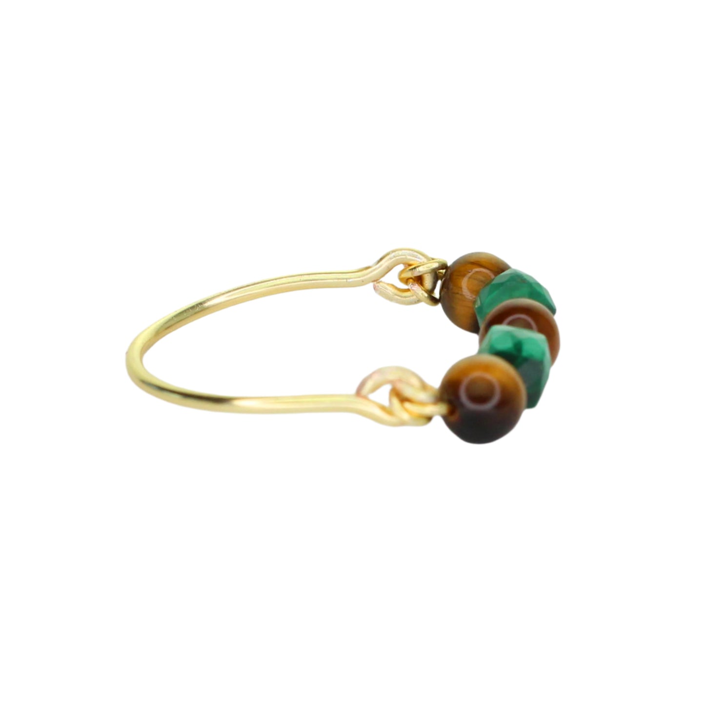 Tiger's Eye & Malachite Stacker Ring