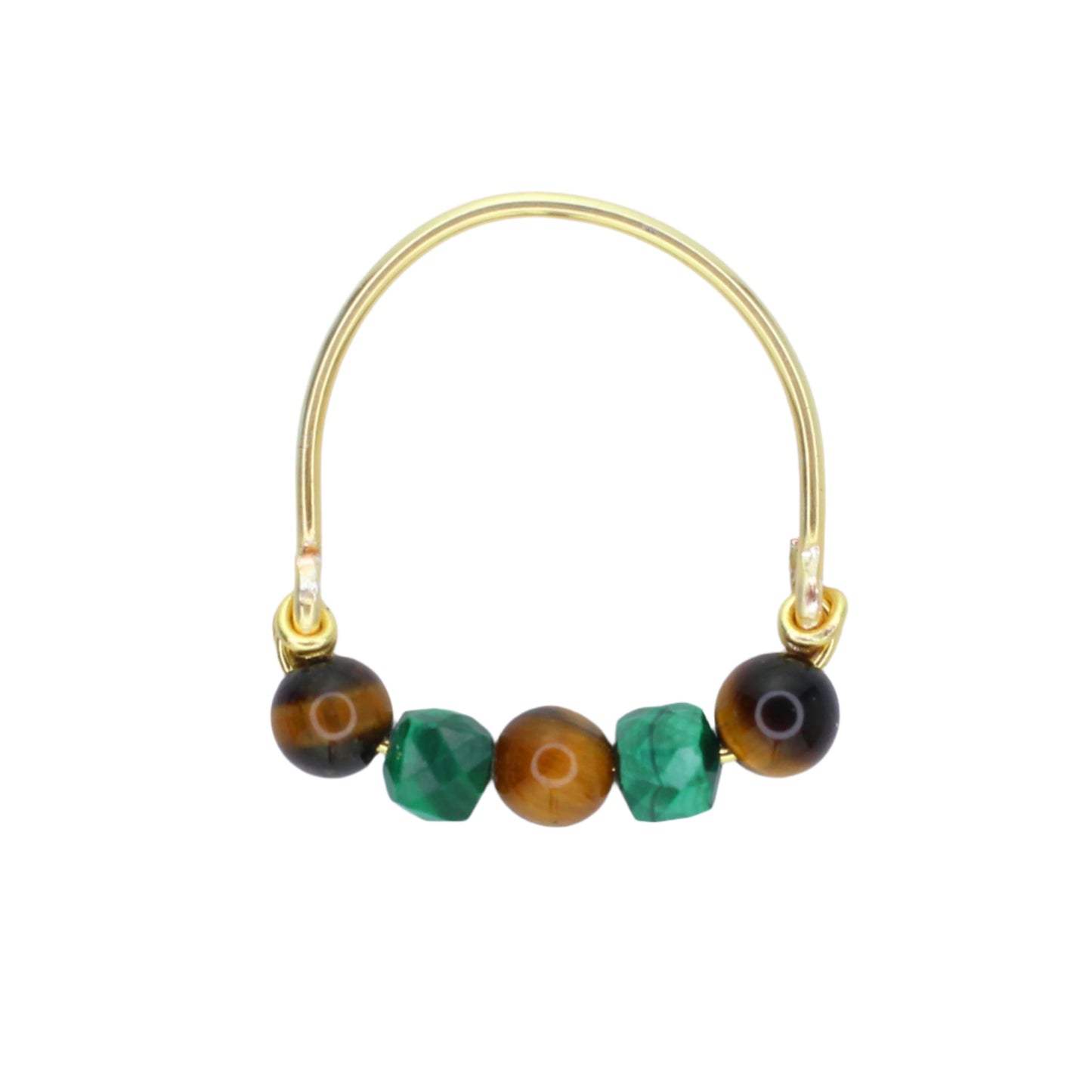 Tiger's Eye & Malachite Stacker Ring