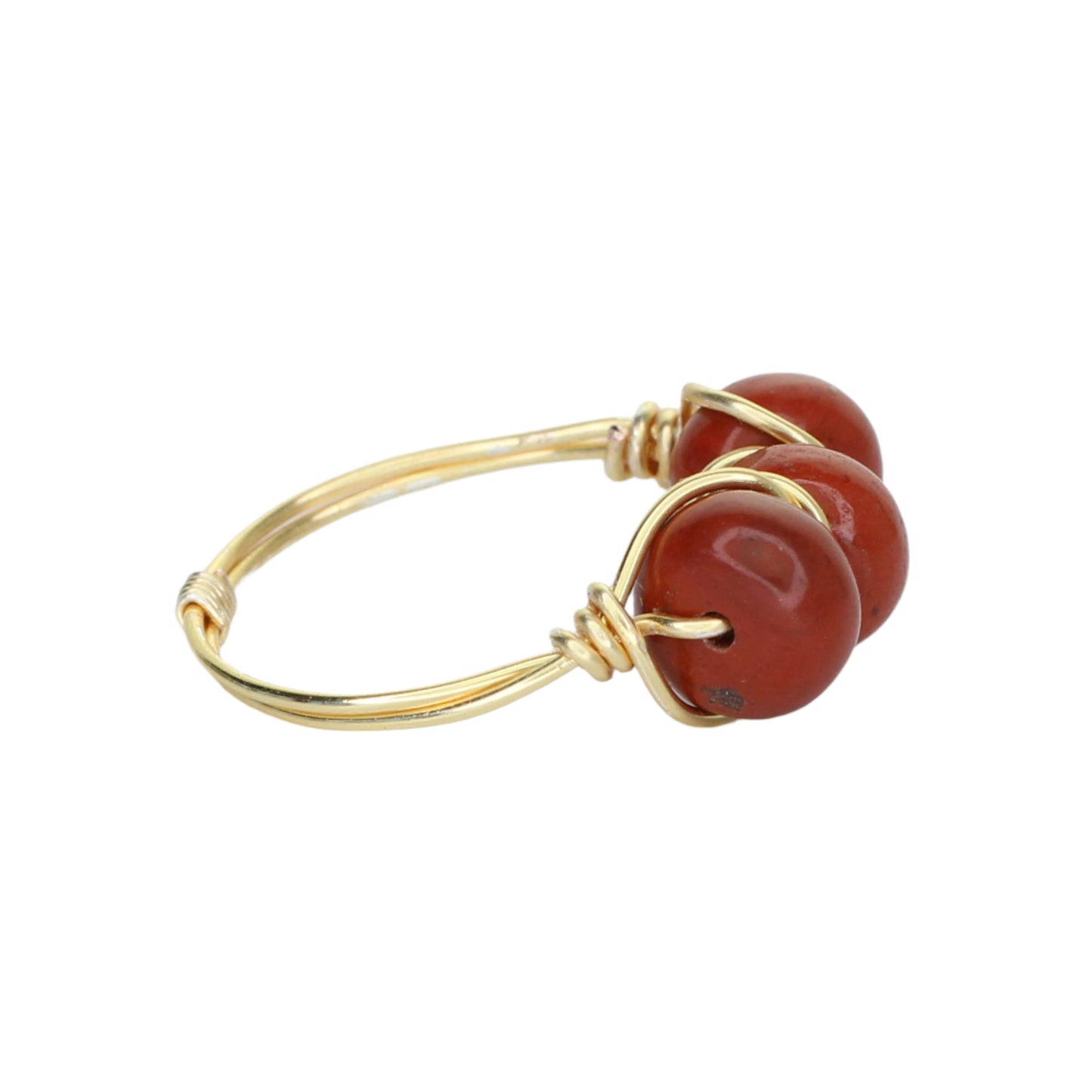 Red Jasper Triple Stone Ring