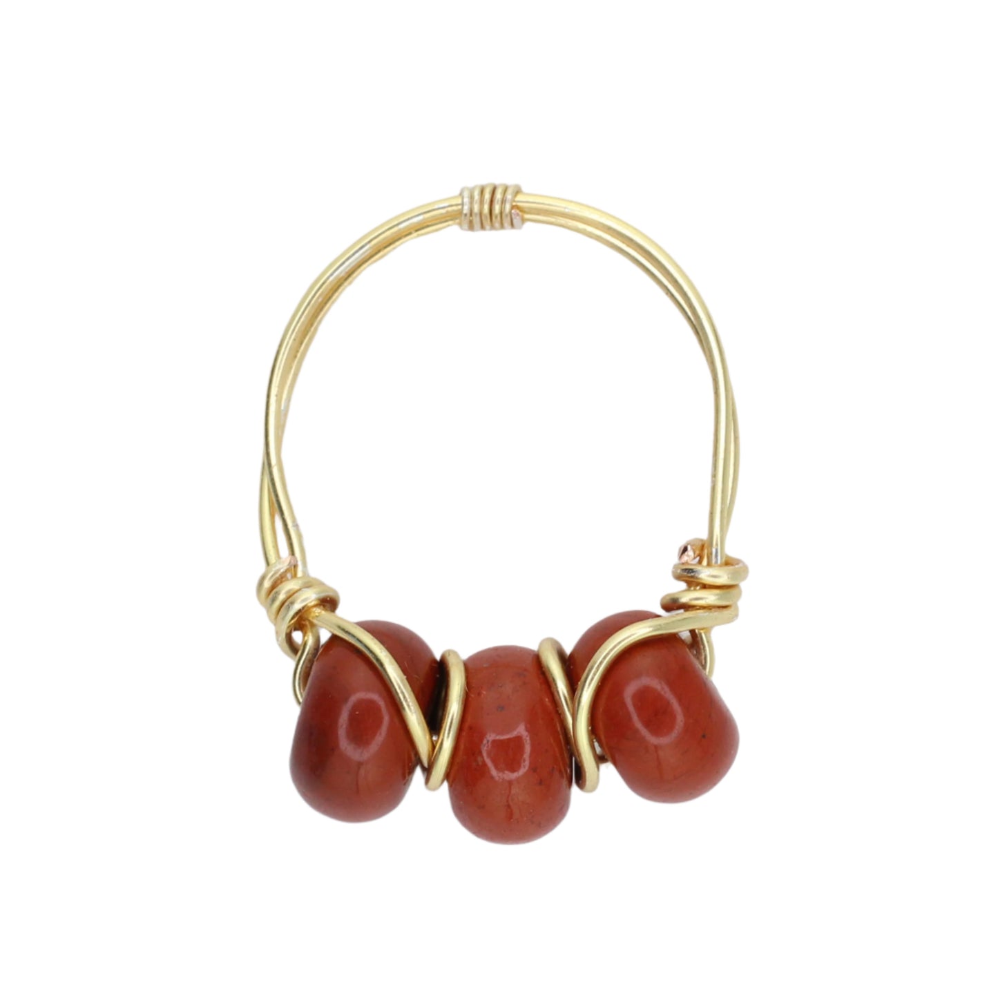 Red Jasper Triple Stone Ring