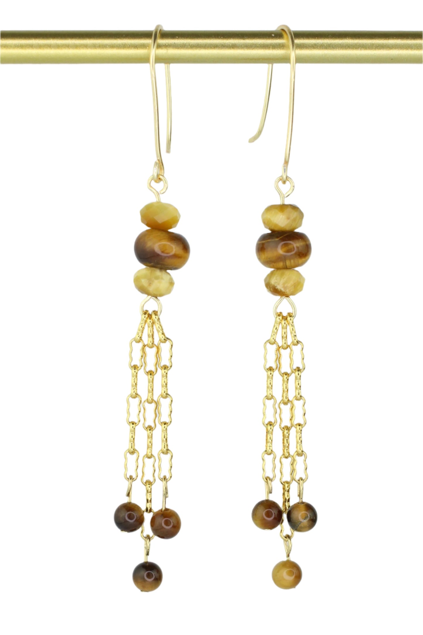 Tiger's Eye Fringe Earrings