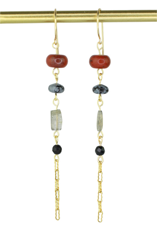 Red Jasper Multi Gemstone Earrings