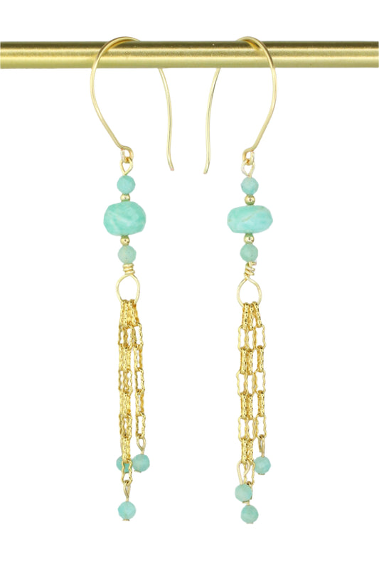 Amazonite Fringe Earrings