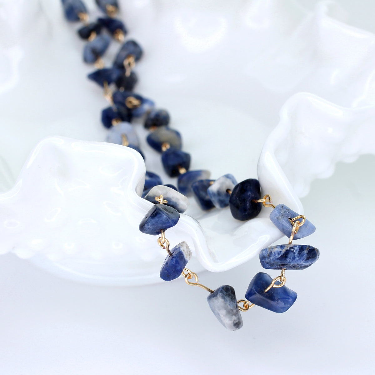 Sodalite Chip Gemstone Necklace