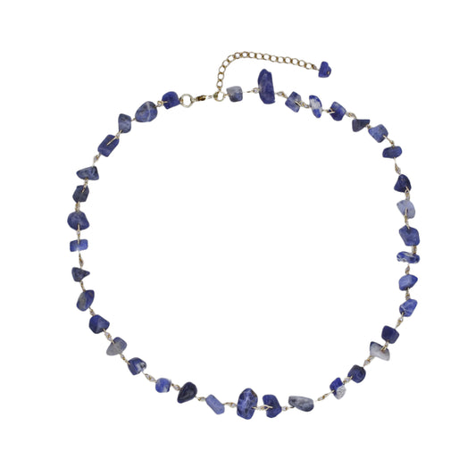 Sodalite Chip Gemstone Necklace