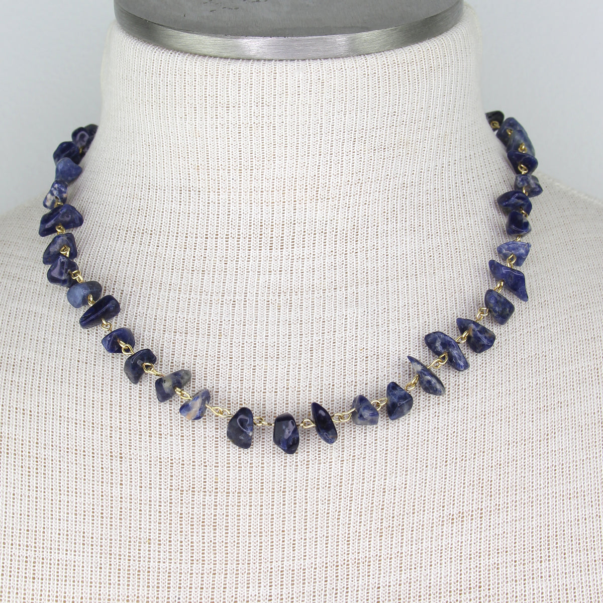 Sodalite Chip Gemstone Necklace