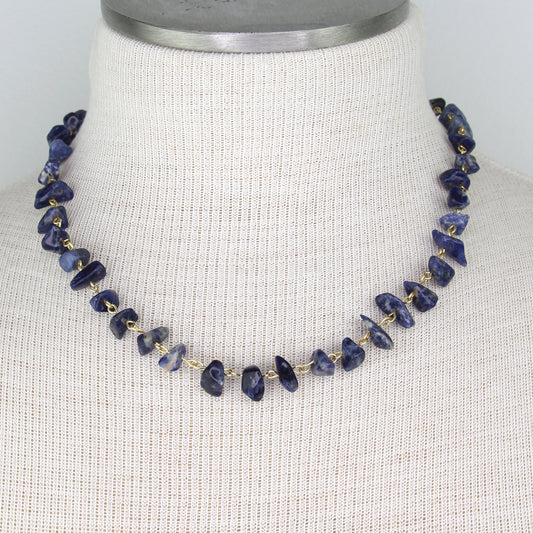 Sodalite Chip Gemstone Necklace