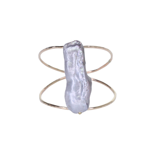 Gray Pearl Statement Ring