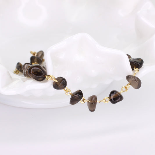 Smoky Quartz Chip Bracelet