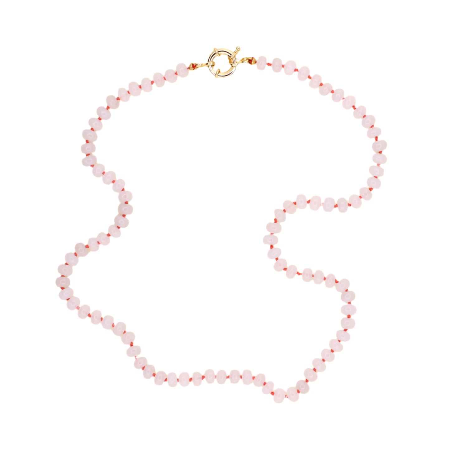 White Jade Necklace - Orange
