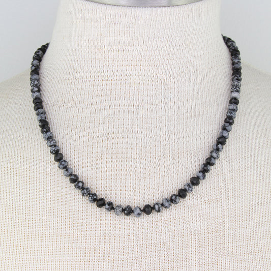 Snowflake Obsidian Necklace