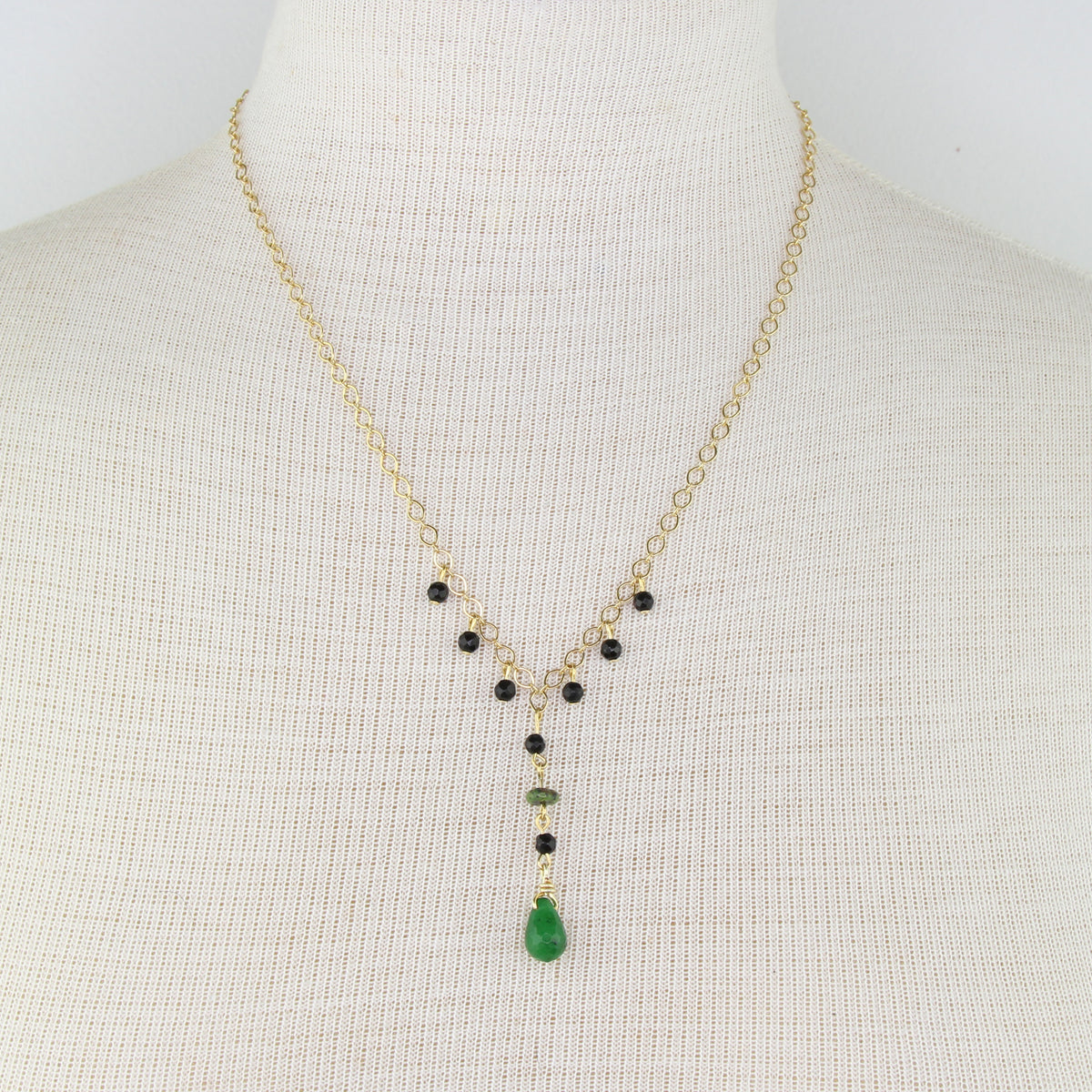 Jade, Onyx, & Serpentinite Necklace