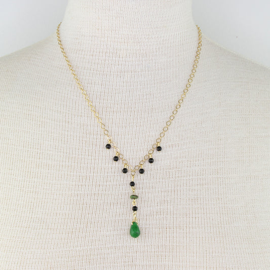 Jade, Onyx, & Serpentinite Necklace