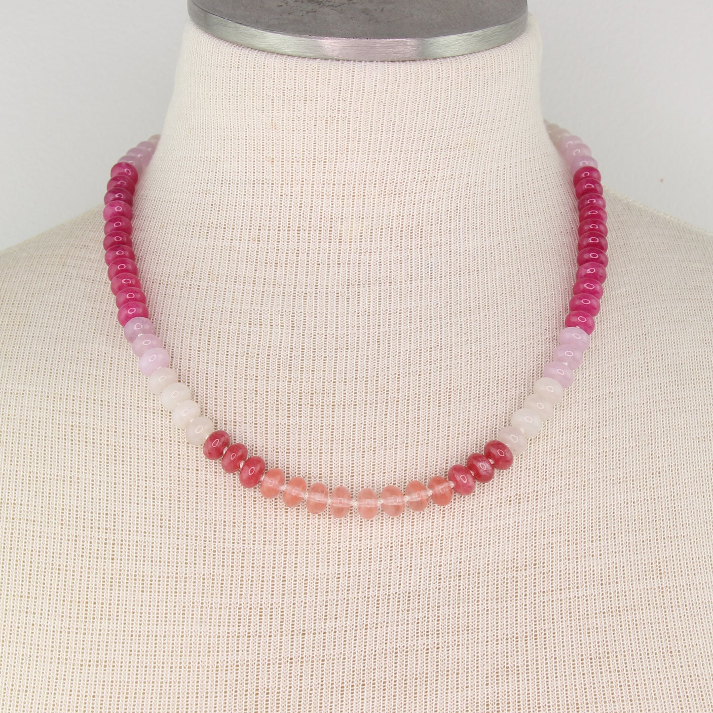 Multi Color Pink Jade Necklace