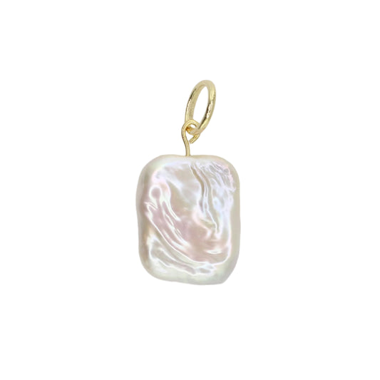 White Keshi Pearl Charm