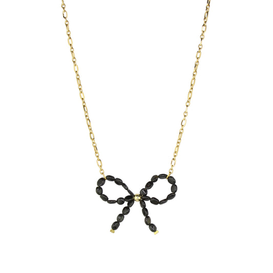 Black Tourmaline Bow Necklace
