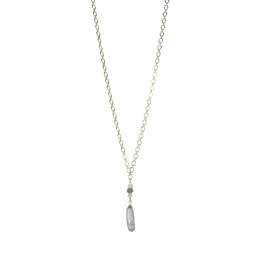Gray Freshwater Pearl Pendant Necklace
