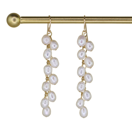 Freshwater Pearl Cluster Dangle Earrings